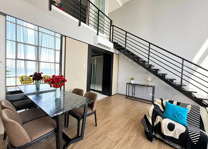 Full Seaview High Floor 2Br Duplex Loft Maritime Suites Penang 203A